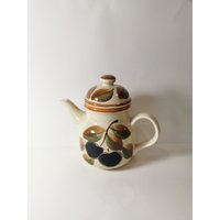 Wächtersbach Blaue Kirsche Keramik Kaffeekanne Kanne Farbenfroh Vintage 70Er Jahre von Landmum