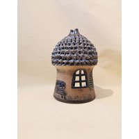 Wunderschönes Keramik Windlicht Haus Töpferei Kunst Teelichthalter Kerzenhalter Handarbeit Wunderschönes Keramik Windlicht Haus Töpferei Kunst Teelichthalter Kerzenhalter Handarbeit von Landmum