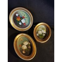 Wunderschönes Set 3x Holzrahmen Mit Miniaturmalerei Bilderrahmen Aquarell Oder Öl Handgemalt Vintage Oval Holz Rahmen Fotorahmen Wunderschönes Set 3x Holzrahmen Mit Miniaturmalerei Bilderrahmen Aquarell Oder Öl Handgemalt Vintage Oval Holz Rahmen Fotorahmen von Landmum