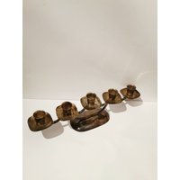 Zauberhafter 50Er Jahre Kerzenständer Mid Century Teak Kerzenhalter Versilbert Zauberhafter 50Er Jahre Kerzenständer Mid Century Teak Kerzenhalter Versilbert von Landmum