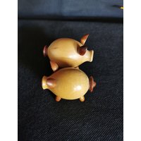 Zauberhaftes Vintage Salz Und Pfefferstreuer Set Rar Schweine von Landmum