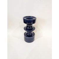 steuler Kerzenhalter Blau Glänzend Cari Zalloni 60Er 150/25 Vintage Keramik von Landmum