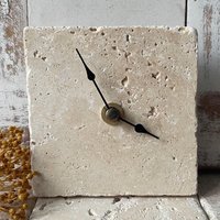 Antikmarmor Italian Design, Mini Uhr, Küchenuhr, Tischuhr "stone" Upcycling, Christmas Gift von Landolina