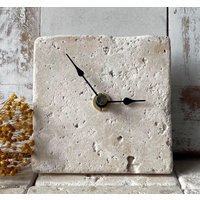 Antikmarmor Italian Design, Mini Uhr, Küchenuhr, Tischuhr "stone" Upcycling von Landolina