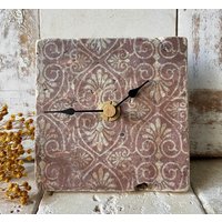 Tischuhr Italian Design, Fliesenuhr, Upcycling, Mini Uhr Im Vintage Look Tischuhr Italian Design, Fliesenuhr, Upcycling, Mini Uhr Im Vintage Look von Landolina