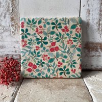 Untersetzer, Kachel "Berries" Küchendeko, Handmade, Antikmarmor von Landolina