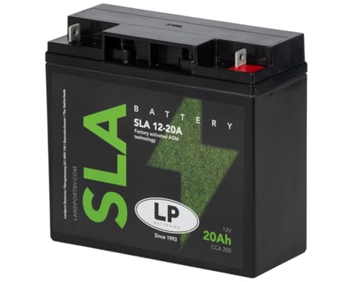 LANDPORT Batterie SLA/AGM 12-20A 12V 20Ah kompatibel für Rasenmäher, Aufsitzmäher, Rasentraktor Universal Y50-N18L-A, 52012, M4F47, 12-N50-18L-A, YTX24HL-BS, YTX50L-BS, 52214 von Sudsty