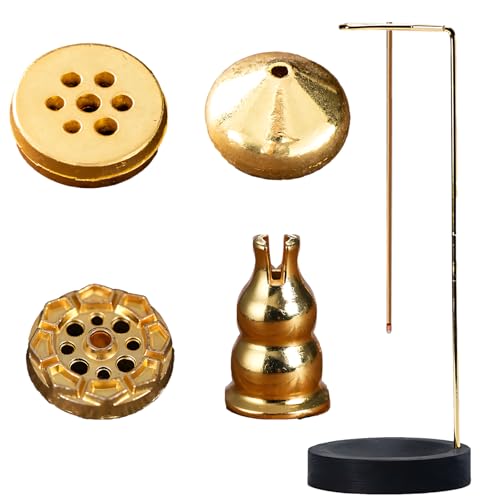 Landrain Räucherstäbchen Halterung mit 4 Stück Räuchergefäß Set, Incense Stick Holder, Räucherstäbchenhalter(Schwarz) von Landrain