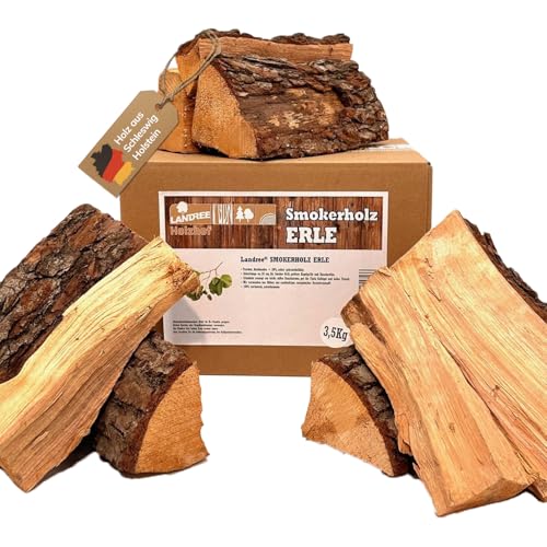 Erle Smokerholz 3,5Kg Landree® BBQ- Smoker- Grillholz vom Holzhof aus SchlewigHolstein von Landree