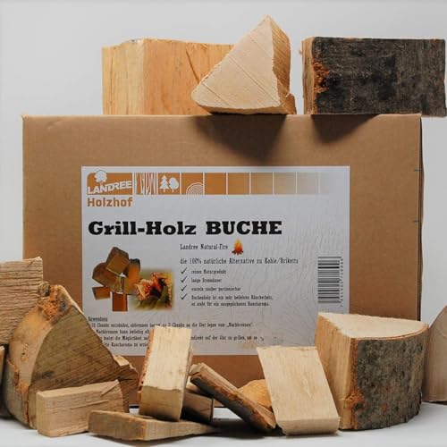 Grillholz Buche 8Kg - von Landree® - die (saubere) Alternative zu Kohle oder Briketts - direkt vom Holzhof aus Schleswig-Holstein von Landree