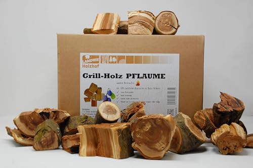 Grillholz Pflaume 8Kg - von Landree® - die (saubere) Alternative zu Kohle oder Briketts - direkt vom Holzhof aus Schleswig-Holstein von Landree