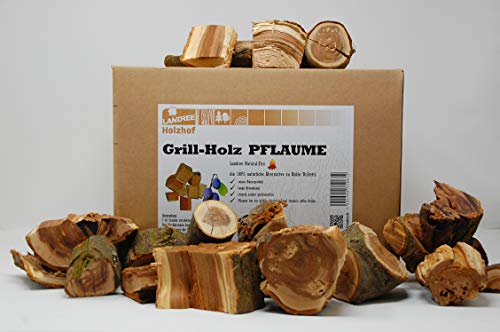 Landree® Pflaume Grill-Holz 3,5KG - Wood Chunks Natural-Fire - 100% Natur statt Holzkohle von Landree