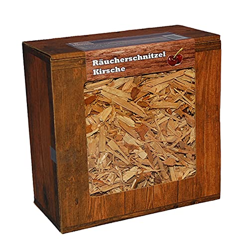 Landree Räucherschnitzel WoodCuttings, 3L Box, Familien BBQ-Holzhof aus Schleswig-Holstein (Kirsche) von Landree