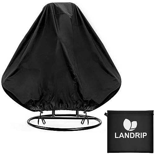 Landrip Abdeckung für Hängesessel, 2 Personen Hängesessel Schutzhülle Outdoor, 420D Oxford Gewebe Hängesessel Abdeckung Wasserdicht, Rattan Schwebesessel Schutzhülle, Schwarz, 232 x 203 cm von Landrip