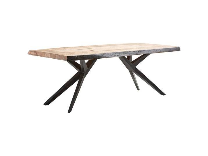 Landscape ESSTISCH, Schwarz, Akazie, Holz, Metall, Akazie, massiv, rechteckig, eckig, 100x76x200 cm, Esszimmer, Tische, Esstische, Baumkantentische von Landscape