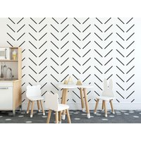 Abnehmbares Vinyl-Wandbild Mit Fischgrätmuster/Schälen Und Aufkleben Fischgrätenmuster Tapete Wandbild Fischgrätendruck von LandscapeWalls