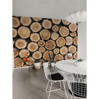 Baumstamm Vinyl Wandbild/Peel & Stick Holzeffekt Tapete Abnehmbare Holz Druck von LandscapeWalls