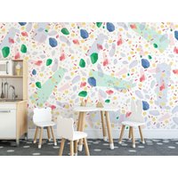 Terrazzo Abnehmbares Vinyl Wandbild/Peel & Stick Tapete Hintergrund Druck von LandscapeWalls