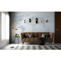 World Net Abnehmbares Vinyl Wandbild/Peel & Stick Tapete Mural Print von LandscapeWalls