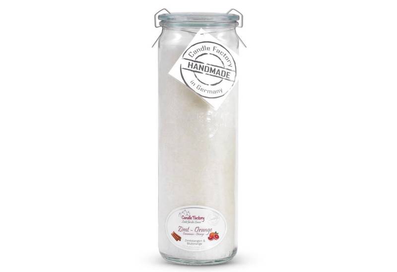 Landshop24 Duftkerze Candle-Factory Duftkerze aus Stearin im Weckglas Big Jumbo (Duft "Zimt Orange), brennt bis zu 100h von Landshop24