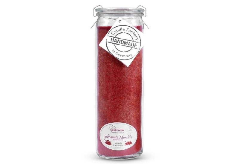 Landshop24 Duftkerze Candle-Factory Duftkerze aus Stearin im Weckglas Big Jumbo (Duft "gebrannte Mandeln), brennt bis zu 100h von Landshop24