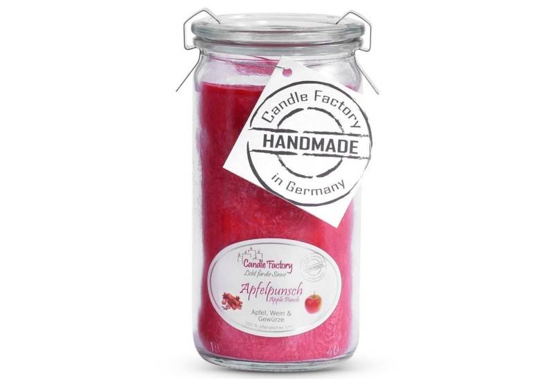 Landshop24 Duftkerze Candle-Factory Duftkerze aus Stearin im Weckglas Mini Jumbo (Duft "Apfelpunsch), brennt bis zu 70h von Landshop24