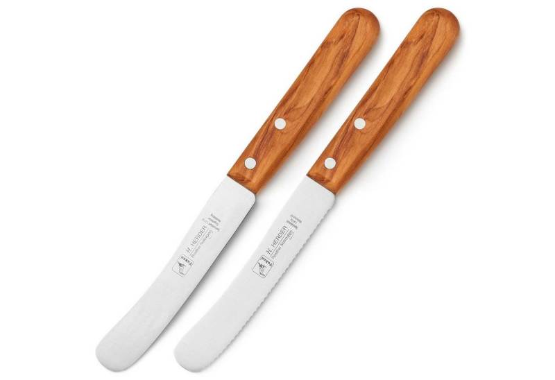 Landshop24 Brötchenmesser Brötchenmesser, Buckelsmesser, Frühstücksmesser Solingen Olivenholz, Edelstahl (Spezialstahl 1.4116), Länge: 11,5 cm von Landshop24