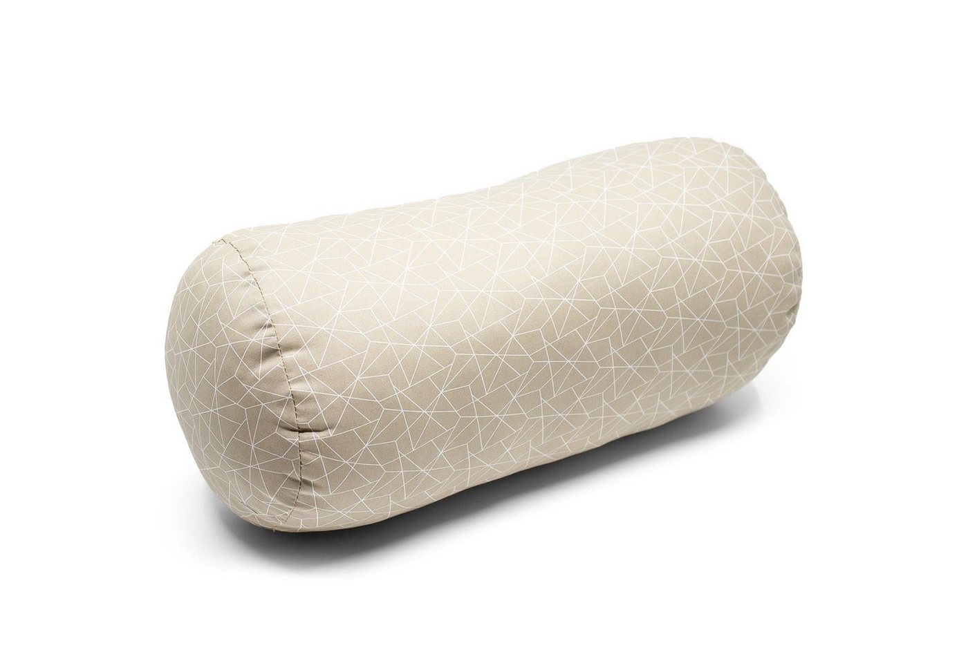 Nackenstützkissen Leserolle Nackenkissen Nackenrolle beige mit Netzmuster 39 x 17 cm, Landwiesen, Füllung: 100% HCS Kugelfaser, entlastet Kopf-, Nacken- und Schulterbereich von Landwiesen