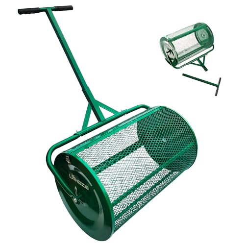 LANDZIE - Die originale 61 cm große Kompost- und Torfmoos-Streuwalze – Oberboden, Sand, Mist, Mulch, Top-Dressing Rasen und Gartenstreuer von Landzie