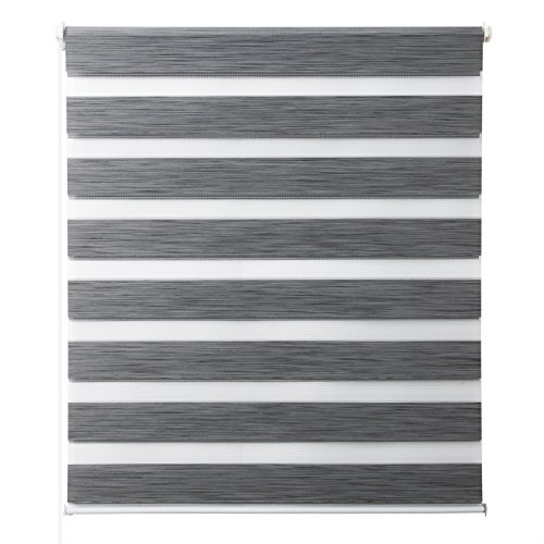 Doppelrollo ohne Bohren Klemmfix, Duo Rollo Seitenzugrollo mit Klämmträgern, Sicht und Sonnenschutz für Fenster Tür Wand, lichtdurchlässig u. Verdunkelnd (Mamor Grau, 75 x 150 cm) von Laneetal