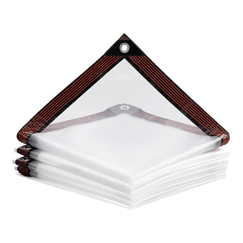 Laneetal Abdeckplane Plane Transparent Wasserdicht Gewebeplane mit Ösen, Mehrzweckplane Schutzplane Zeltplane für Gartenmöbel Holz Trampolin (Transparente, 3x5 m) von Laneetal