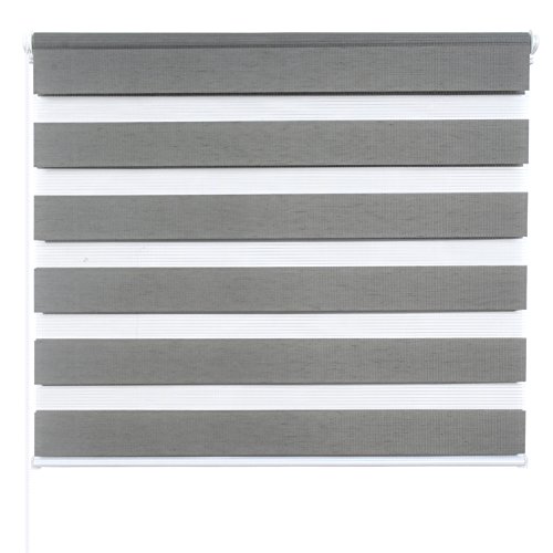 Doppelrollo ohne Bohren Klemmfix, Duo Rollo Seitenzugrollo mit Klämmträgern, Sicht und Sonnenschutz für Fenster Tür Wand, lichtdurchlässig u. Verdunkelnd (Holzoptik Grau, 100 x 150 cm) von Laneetal