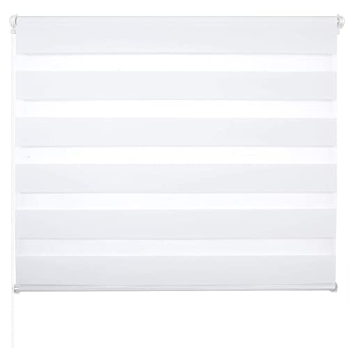 Laneetal Doppelrollo ohne Bohren Klemmfix. Duo Rollo Seitenzugrollo mit Klämmträgern. Sicht und Sonnenschutz für Fenster Tür Wand. lichtdurchlässig u. Verdunkelnd (Weiß. 85 x 220 cm) von Laneetal