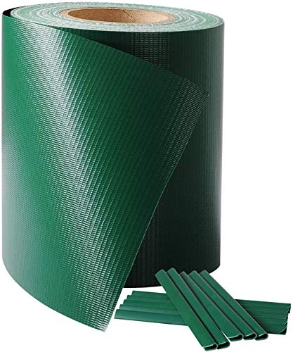 Laneetal PVC Sichtschutzstreifen Doppelstabmatten 0,19x70 m Sichtschutz Gartenzaun Sichtschutzfolie Balkon Zaun Grün, 450g /m² von Laneetal