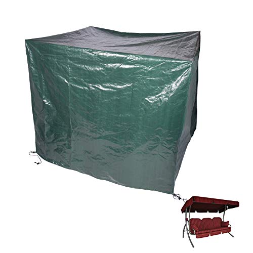 Laneetal Schutzhaube Hollywoodschaukel Gartenschaukel Schutzhülle Gartenmöbel PE Abdeckplane mit Klettverschluss 215x150x150cm Grün von Laneetal