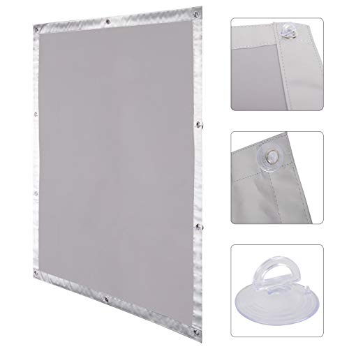 Laneetal Sonnenschutz Dachfensterrollo Rollo für Dachfenster in 48x73 cm Grau Tragbare Beschichtung Verdunklungsrollo mit 6 stabil Saugnäpfen ohne Bohren für Fenster & Türen von Laneetal