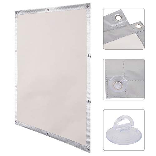 Laneetal Sonnenschutz Dachfensterrollo Rollo für Dachfenster in 48x93 cm Beige Tragbare Beschichtung Verdunklungsrollo mit 6 stabil Saugnäpfen ohne Bohren für Fenster & Türen von Laneetal