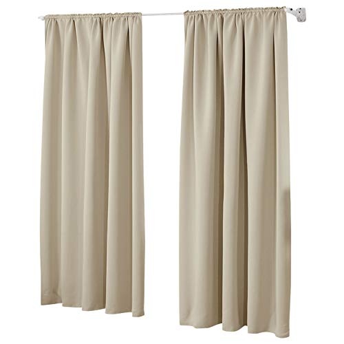 Laneetal 2er Set Gardinen, Verdunklungsvorhänge für Wohnzimmer Kinderzimmer, Blickdicht, Kräusebänder für Schiene, 250 g/m², kälteschutz lichtdicht, 140 x 245 cm, Sand Laneetal 2er Set Gardinen, Verdunklungsvorhänge für Wohnzimmer Kinderzimmer, Blickdicht, Kräusebänder für Schiene, 250 g/m², kälteschutz lichtdicht, 140 x 245 cm, Sand von Laneetal