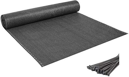 Laneetal Zaunblende Sichtschutz Windschutz Staubschutz Schattierwert mit Kabelbinder, Sonnenschutz für Garten Balkon Sportplatz Gelände, Schattiergewebe 150 g/m², Anthrazit, 1,2x20m von Laneetal