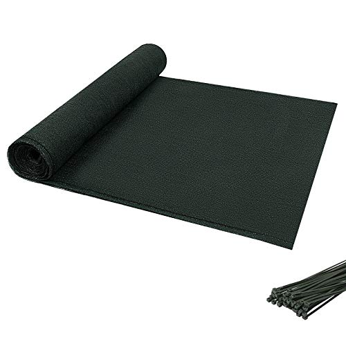 Laneetal Zaunblende Sichtschutz Windschutz Staubschutz Schattierwert mit Kabelbinder, Sonnenschutz für Garten Balkon Sportplatz Gelände, Schattiergewebe 150 g/m², Dunkelgrün, 1,8x15m von Laneetal