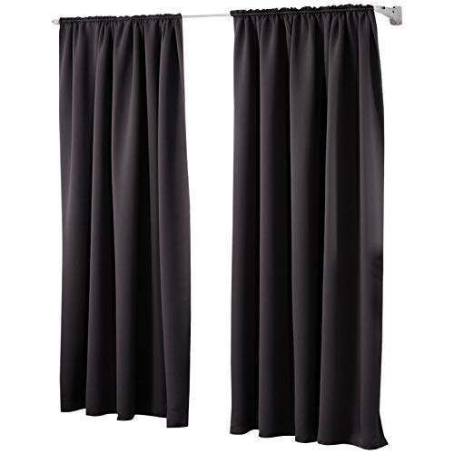 Laneetal 2er Set Gardinen, Verdunklungsvorhänge für Wohnzimmer Kinderzimmer, Blickdicht, Kräusebänder für Schiene, 250 g/m², kälteschutz lichtdicht, 140 x 175 cm, Anthrazit von Laneetal