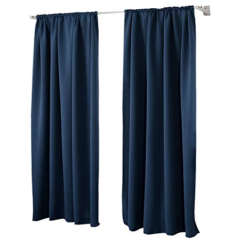 Laneetal 2er Set Gardinen, Verdunklungsvorhänge für Wohnzimmer Kinderzimmer, Blickdicht, Kräusebänder für Schiene, 250 g/m², kälteschutz lichtdicht, 140 x 245 cm, Dunkelblau Laneetal 2er Set Gardinen, Verdunklungsvorhänge für Wohnzimmer Kinderzimmer, Blickdicht, Kräusebänder für Schiene, 250 g/m², kälteschutz lichtdicht, 140 x 245 cm, Dunkelblau von Laneetal