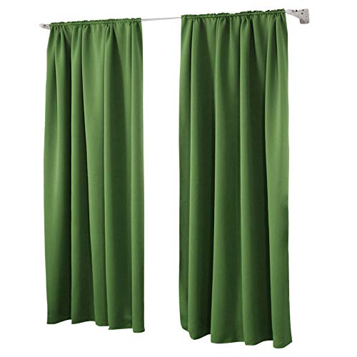 Laneetal 2er Set Gardinen, Verdunklungsvorhänge für Wohnzimmer Kinderzimmer, Blickdicht, Kräusebänder für Schiene, 250 g/m², kälteschutz lichtdicht, 140 x 245 cm, Grün Laneetal 2er Set Gardinen, Verdunklungsvorhänge für Wohnzimmer Kinderzimmer, Blickdicht, Kräusebänder für Schiene, 250 g/m², kälteschutz lichtdicht, 140 x 245 cm, Grün von Laneetal