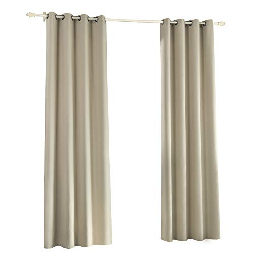 Verdunklungsvorhang mit Ösen 2 Stücke Leichter Thermovorhang Blickdicht Verdunklungsgardine in Sand 135x225 cm Thermogardine für Schlafzimmer Gardine Lichtundurchlässig von Laneetal