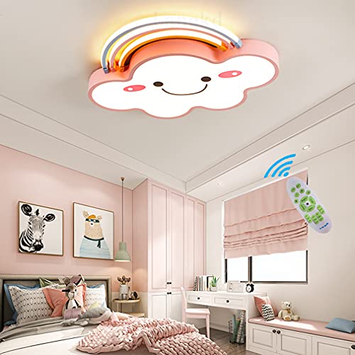 Deckenleuchte Kinderlampen Schlafzimmer LED Dimmbar Deckenlampe Moderne Regenbogen Wolke Designer Pendelleuchte Mit Fernbedienung Jungen Mädchen Deko Lampen für Esszimmer Esstisch Flur Decke Lampen von Lanekd