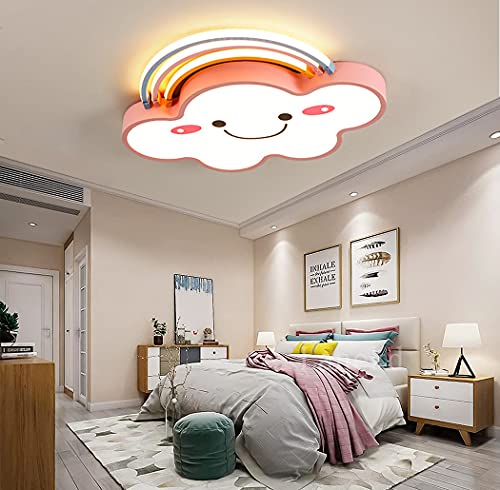 Deckenleuchte LED Moderne Kinderlampe Kinderzimmer Jungen Mädchen Deckenlampe Regenbogen Wolken Lampe Dimmbar 3000K-7000K Wohnzimmer Pendellampe Mit Fernbedienung Interior Schlafzimmer Decke Lampe von Lanekd