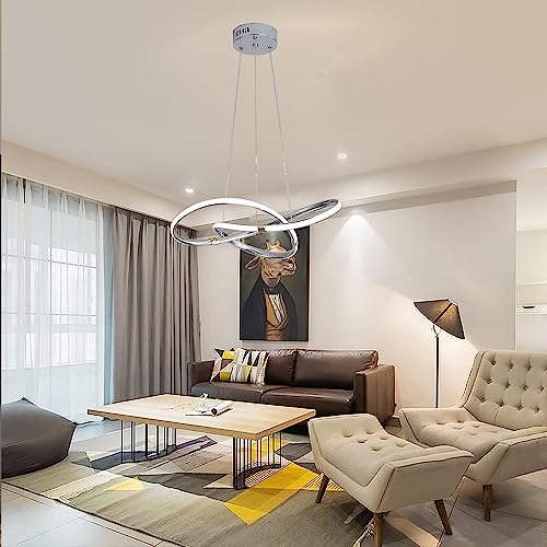 Dimmbare Pendelleuchte Esstischlampe LED Dimmbar Esszimmer Hängelampe Moderne Aluminium Design Hängeleuchte Höhenverstellbar Chrom Kronleuchter für Küche Büro Wohnzimmer Hängend Lampen von Lanekd