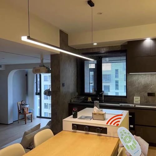Esstischlampe Hängelampe Esstisch Esszimmer LED Pendelleuchte Schwarz Dimmbar Esszimmerlampe Wohnzimmer Hängend lampe Modern Linear Design Deckenleuchte Höhenverstellbar Büro Hotel Bar Hängeleuchte Esstischlampe Hängelampe Esstisch Esszimmer LED Pendelleuchte Schwarz Dimmbar Esszimmerlampe Wohnzimmer Hängend lampe Modern Linear Design Deckenleuchte Höhenverstellbar Büro Hotel Bar Hängeleuchte von Lanekd