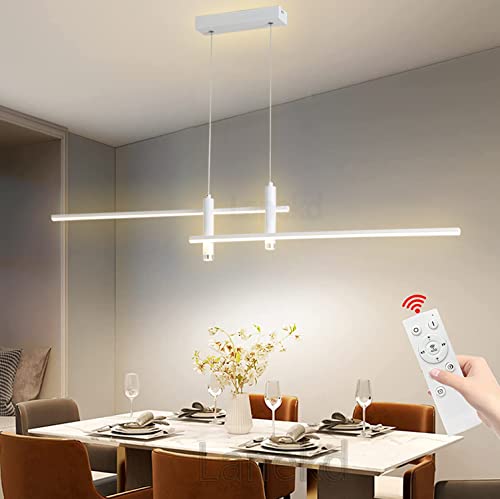 Esstischlampe LED Pendelleuchte L100cm Dimmbar Esstisch Esszimmer Schwarz Hängelampe Hängeleuchte Wohnzimmer Küchen Hängend Lampe Moderne Höhenverstellbar Kronleuchter Büro Bar Deko Decken Leuchte von Lanekd