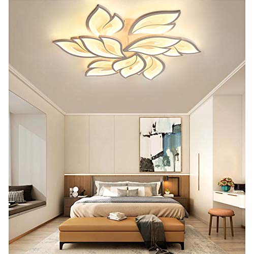 Decke Lampen LED Deckenleuchte/Deckenlampe Dimmbar Wohnzimmer Schlafzimmer Pendelleuchte Modern Blumen Design mit Fernbedienung Metall Acryl Deckenbeleuchtung Esstischlampe Esstisch Deko Büro Lampe von Lanekd